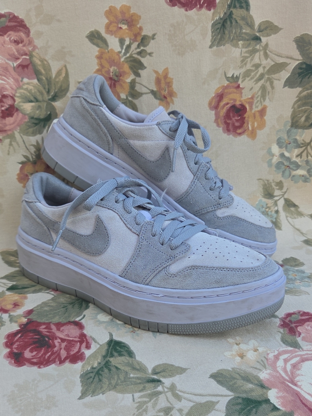 Nike Air Jordan 1 Elevate Stealth Sneakers - Light Gray and Lavender Women's 9.5
